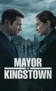 Intriguing image from Mayor of Kingstown featuring two characters in a tense confrontation.