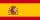 1. Spanish flag with red and yellow stripes and national coat of arms.