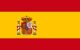 1. Spanish flag with red and yellow stripes and national coat of arms.